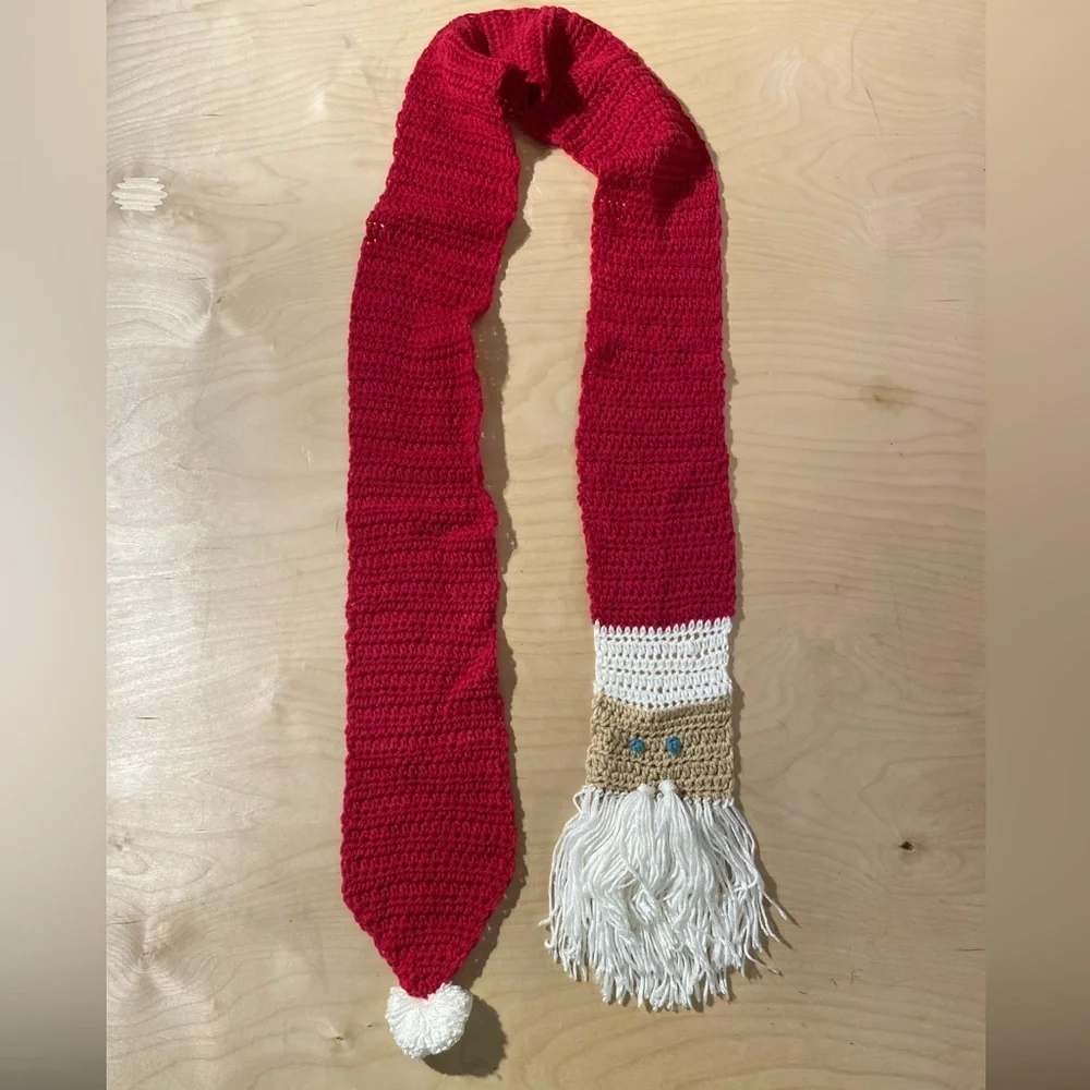 Red and White Crochet Santa Scarf (OT)
